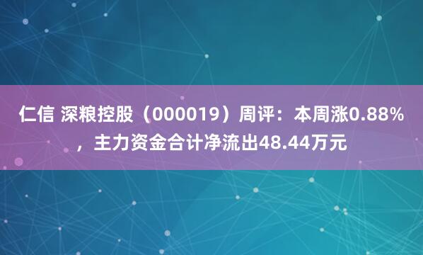 仁信 深粮控股（000019）周评：本周涨0.88%，主力资金合计净流出48.44万元